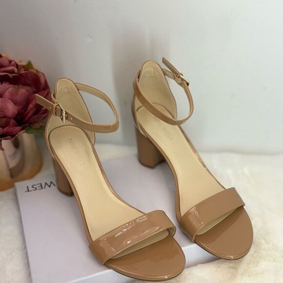 NINE WEST WOMEN SHOES SIZE 7.5 M PRUCE ANKLE STRAP BLOCK HEEL SANDALS - Picture 10 of 15